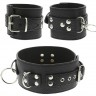 Черный ошейник с манжетами для рук COLLAR & CUFF SET