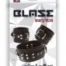 Черный ошейник с манжетами для рук COLLAR & CUFF SET