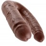 Коричневый двухголовый фалоимитатор U-Shaped Large Double Trouble - 44,4 см.