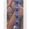 Синяя анальная цепочка с кольцом ORIENTAL JELLY BUTT BEADS - 26,6 см.