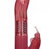 Красный вибратор-кролик Rotating Butterfly - 22,8 см.