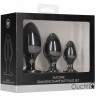Набор из 3 черных анальных пробок Diamond Shape Butt Plug Set
