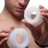 Набор из 2 белых анальных расширителей Stretch Master 2 Piece Training Silicone Ass Grommet set