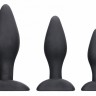 Набор из 3 черных анальных пробок Apex Butt Plug Set