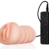 Мастурбатор-вагина REALSTUFF VIBRATING MASTURBATOR PUSSY с 10 режимами вибрации и проводным пультом