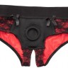 Трусики с доступом и съемной насадкой Crotchless Pegging Panty Set S/M