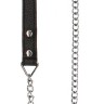 Черный поводок Leather Handle Chain Lead