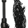 Черная многохвостая плетеная плеть Leather Barbed Wire Flogger - 77 см.