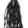 Черная многохвостая плетеная плеть Leather Barbed Wire Flogger - 77 см.