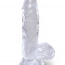 Прозрачный фаллоимитатор King Cock Clear 5" Cock with Balls - 15,2 см.