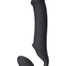 Черный безремневой страпон Silicone Bendable Strap-On XL
