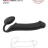 Черный безремневой страпон Silicone Bendable Strap-On XL