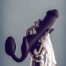 Черный безремневой страпон Silicone Bendable Strap-On XL