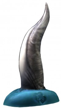 Черно-голубой фаллоимитатор "Дельфин small" - 25 см.