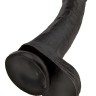 Чёрный фаллоимитатор на присоске 13" Cock with Balls - 35,6 см.