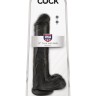 Чёрный фаллоимитатор на присоске 13" Cock with Balls - 35,6 см.