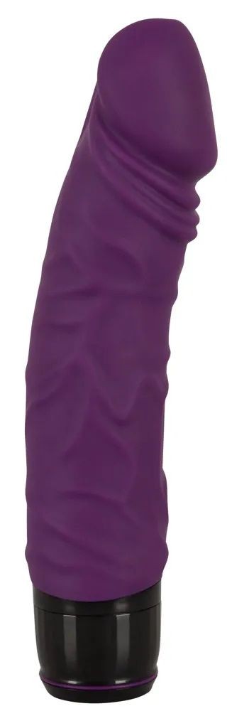 Фиолетовый вибратор Vibra Lotus Penis - 20 см.