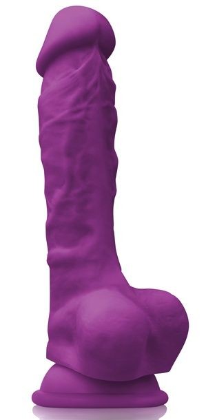 Фиолетовый фаллоимитатор на присоске 7 Dildo - 22,3 см.