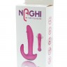 Розовый вибратор-ротатор с дополнительным отростком NAGHI NO.22 RECHARGEABLE DUO VIBRATOR