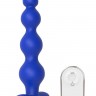 Синяя анальная виброелочка с пультом ДУ Remote Anal Bead - 18 см.