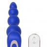 Синяя анальная виброелочка с пультом ДУ Remote Anal Bead - 18 см.
