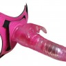 Розовый страпон 10 Mode Vibrations 8.5" Harness Rabbit Dong - 19 см.
