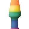 Разноцветная мини-пробка Colours Pride Edition Pleasure Plug Mini - 8,9 см.