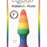 Разноцветная мини-пробка Colours Pride Edition Pleasure Plug Mini - 8,9 см.