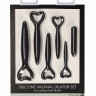 Набор вагинальных расширителей с вибропулей Silicone Vaginal Dilator Set