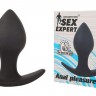 Чёрная анальная пробка с широким основанием Sex Expert - 8 см.
