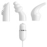 Белый вибромассажер с набором насадок USB MASSAGE KIT на проводе USB