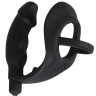 Черное кольцо с анальной вибропробкой Black Velvets