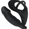 Черное кольцо с анальной вибропробкой Black Velvets