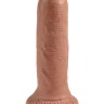 Кофейный необрезанный фаллоимитатор на присоске 6" Uncut Cock - 16,5 см.