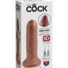 Кофейный необрезанный фаллоимитатор на присоске 6" Uncut Cock - 16,5 см.