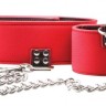 Чёрно-красный двусторонний ошейник с наручниками Reversible Collar and Wrist Cuffs