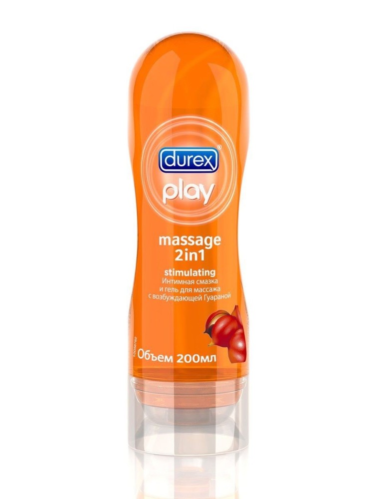Интимная смазка и гель для массажа DUREX Play Massage 2in1 с гуараной - 200 мл.