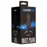 Чёрная анальная пробка с электростимуляцией E-Stimulation Vibrating Buttplug - 14 см.
