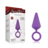 Фиолетовая анальная пробка с кольцом Candy Plug M - 10,1 см.