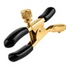 Чёрные с золотом зажимы на соски Gold Chain Nipple Clamps
