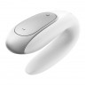 Белый вибромассажёр для пар Satisfyer Double Fun