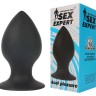 Чёрная анальная втулка Sex Expert - 8 см.
