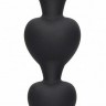 Черная анальная елочка Anal Heart Beads - 18,5 см.