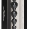Черная анальная елочка Anal Heart Beads - 18,5 см.