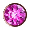 Пробка цвета розового золота с лиловым кристаллом Diamond Quartz Shine L - 8,3 см.