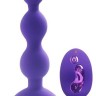 Фиолетовый анальный вибростимулятор Anal Beads S с пультом ДУ - 14,5 см. 
