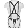 Страпон-система с чёрной насадкой 10" Hollow Strap-On Suspender System - 25 см.