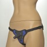 Сине-чёрные трусики с плугом Kanikule Strap-on Harness Anatomic Thong