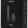 Черный мини-вибратор Rick с пультом - 8,6 см.