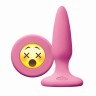 Розовая силиконовая пробка Emoji Face WTF - 8,6 см.